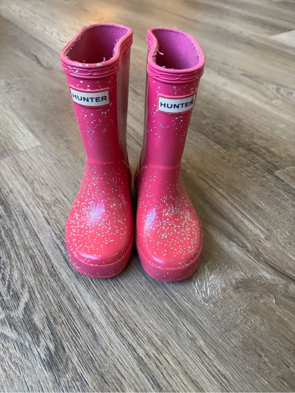 Hunter Kids Hot Pink Glitter Rain Boots